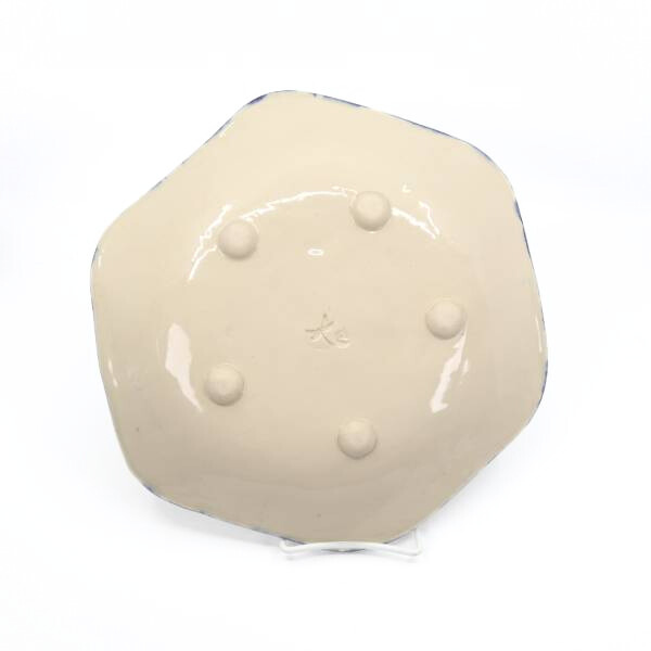 Blue and White Hexagonal Plate